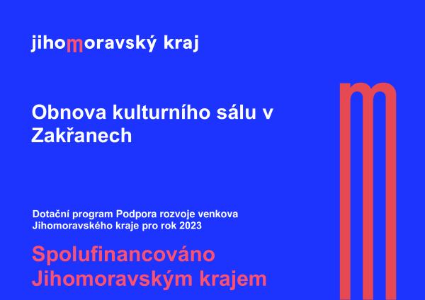 Obnova kulturního sálu v Zakřanech 2023