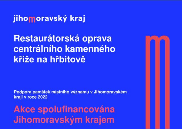 Restaurátorská oprava centrálního kamenného kříže na hřbitově 2022